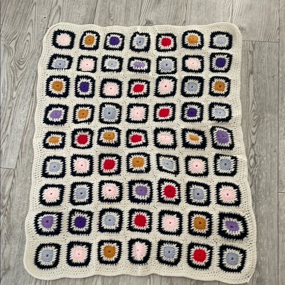Multicolor Crochet Grannysquare Blanket